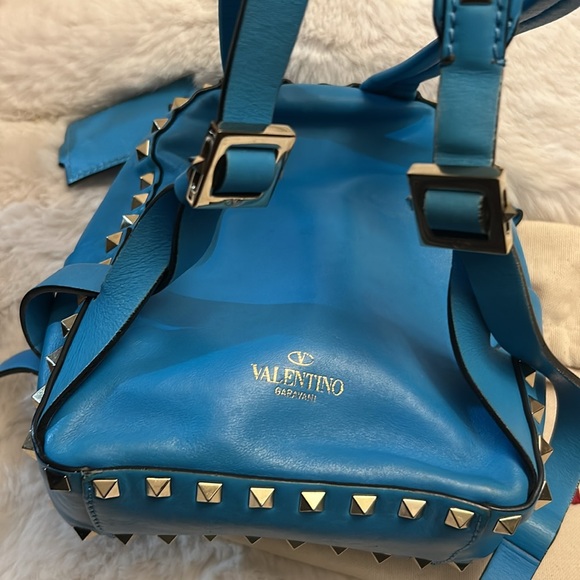 Valentino Garavani Aqua blue leather studded mini backpack - Picture 17 of 17